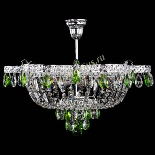 Люстра Камея Флора №5 с подвесом Зеленая в Кирове Гусь Хрустальный
