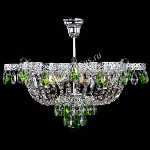 Люстра Камея Флора №5 с подвесом Зеленая в Кирове Гусь Хрустальный