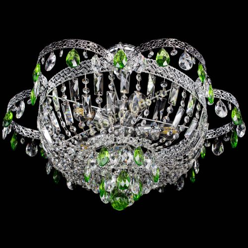 Люстра Камея Флора №5 с подвесом Зеленая в Кирове Гусь Хрустальный