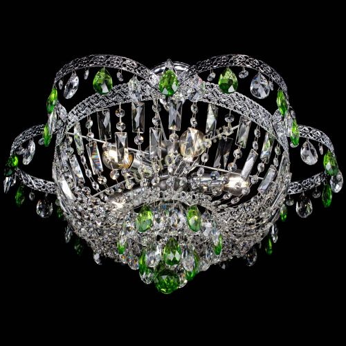 Люстра Камея Флора №5 с подвесом Зеленая в Кирове Гусь Хрустальный