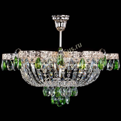 Люстра Камея Флора №5 с подвесом Зеленая в Кирове Гусь Хрустальный