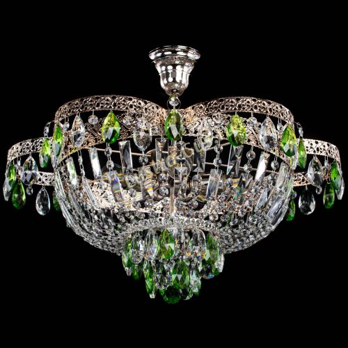 Люстра Камея Флора №5 с подвесом Зеленая в Кирове Гусь Хрустальный