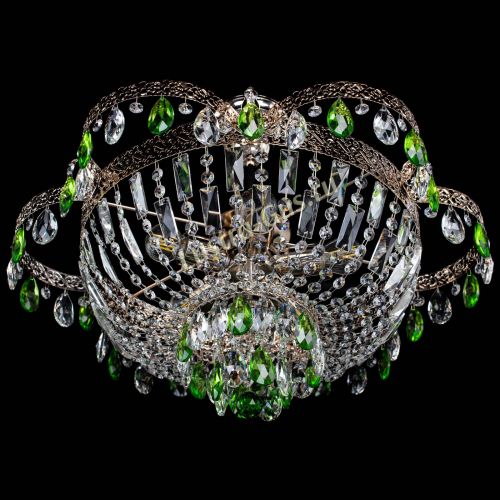 Люстра Камея Флора №5 с подвесом Зеленая в Кирове Гусь Хрустальный