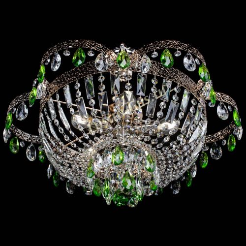 Люстра Камея Флора №5 с подвесом Зеленая в Кирове Гусь Хрустальный