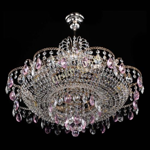 Люстра Камея журавлики №6 розовая в Кирове Гусь Хрустальный