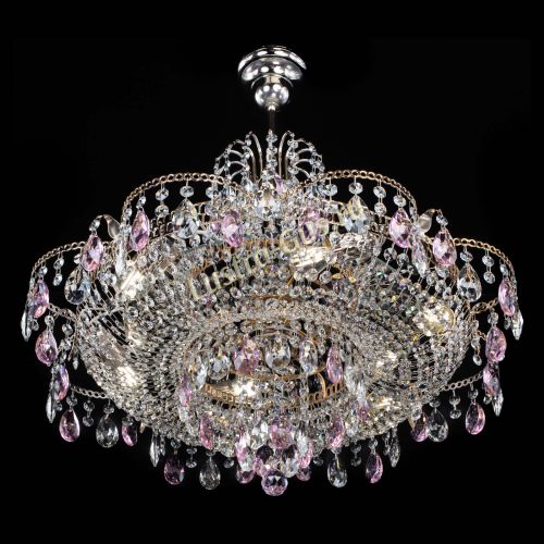 Люстра Камея журавлики №6 розовая в Кирове Гусь Хрустальный