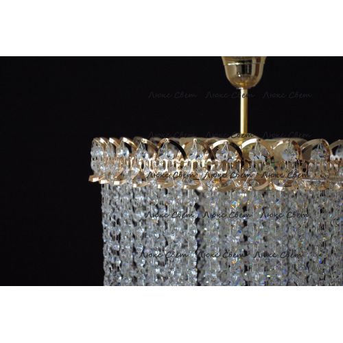 Люстра Капель 5 ламп шар 40 мм длинная в Кирове Гусь Хрустальный