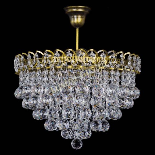 Люстра Капель Пирамида Шар 40 с подвесом под бронзу в Кирове Гусь Хрустальный