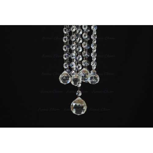 Люстра Капель 5 ламп шар 40 мм длинная в Кирове Гусь Хрустальный