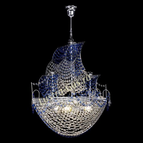 Люстра Каравелла №1 синяя в Кирове Гусь Хрустальный
