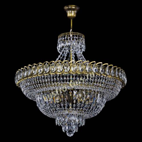 Люстра Хрустальный Каскад №8 с подвесом под бронзу в Кирове Гусь Хрустальный