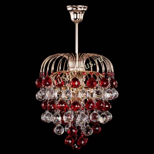 Люстра Хрустальные брызги шар 40 мм красная в Кирове Гусь Хрустальный