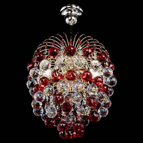 Люстра Хрустальные брызги шар 40 мм красная в Кирове Гусь Хрустальный
