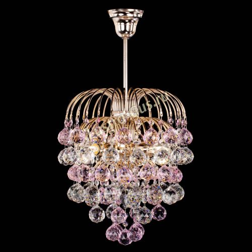 Люстра Хрустальные брызги шар 40 мм розовая в Кирове Гусь Хрустальный