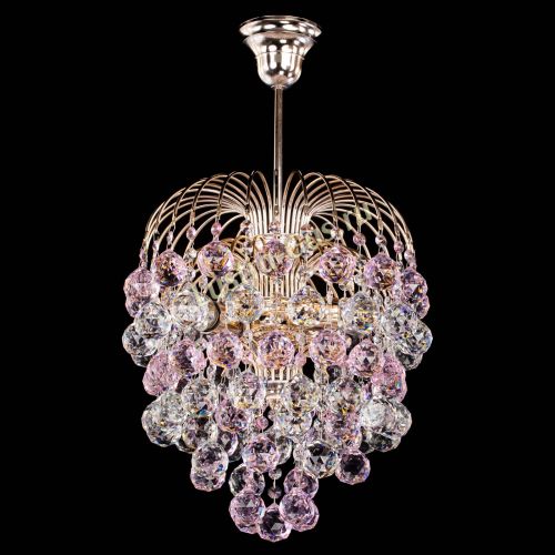 Люстра Хрустальные брызги шар 40 мм розовая в Кирове Гусь Хрустальный