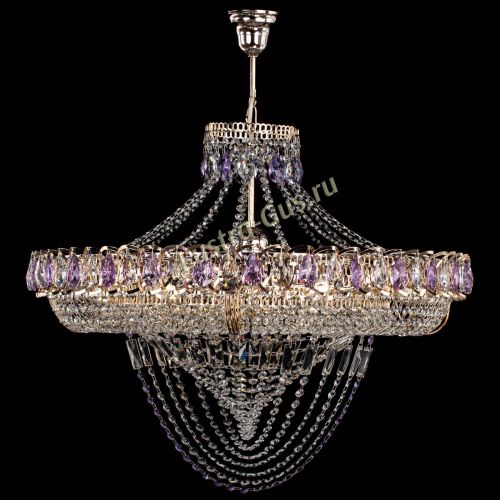 Люстра Кольцо Классика Веер №8 фиолетовая в Кирове Гусь Хрустальный