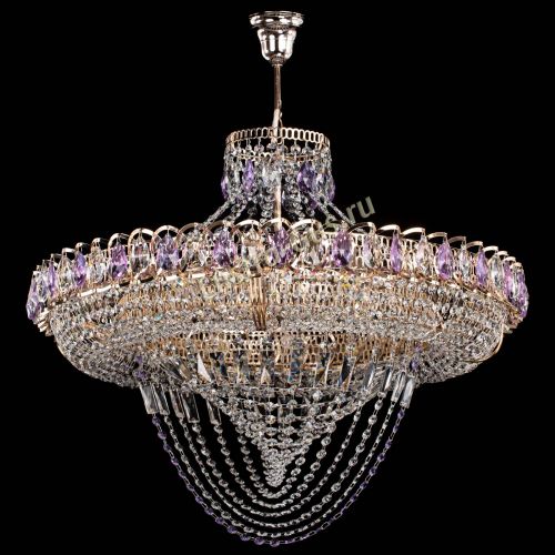 Люстра Кольцо Классика Веер №8 фиолетовая в Кирове Гусь Хрустальный