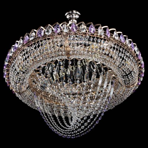 Люстра Кольцо Классика Веер №8 фиолетовая в Кирове Гусь Хрустальный
