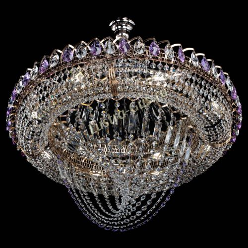 Люстра Кольцо Классика Веер №8 фиолетовая в Кирове Гусь Хрустальный