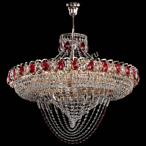 Люстра Кольцо Классика Веер №8 красная в Кирове Гусь Хрустальный