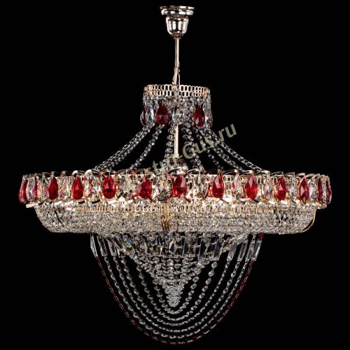Люстра Кольцо Классика Веер №8 красная в Кирове Гусь Хрустальный