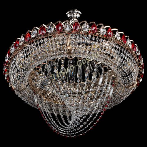Люстра Кольцо Классика Веер №8 красная в Кирове Гусь Хрустальный