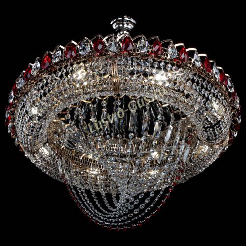 Люстра Кольцо Классика Веер №8 красная в Кирове Гусь Хрустальный