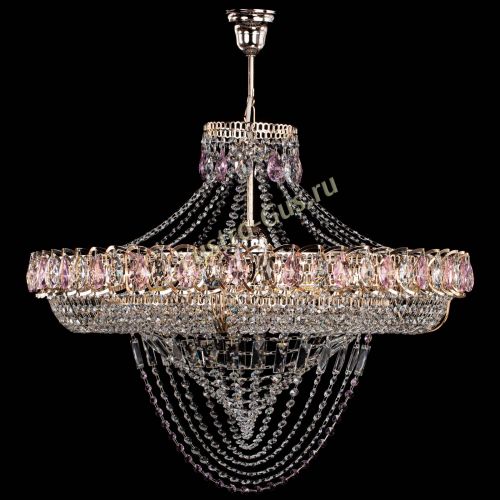 Люстра Кольцо Классика Веер №8 розовая в Кирове Гусь Хрустальный