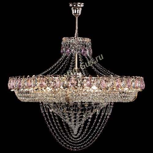 Люстра Кольцо Классика Веер №8 розовая в Кирове Гусь Хрустальный