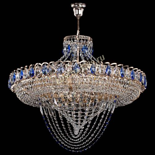 Люстра Кольцо Классика Веер №8 синяя в Кирове Гусь Хрустальный