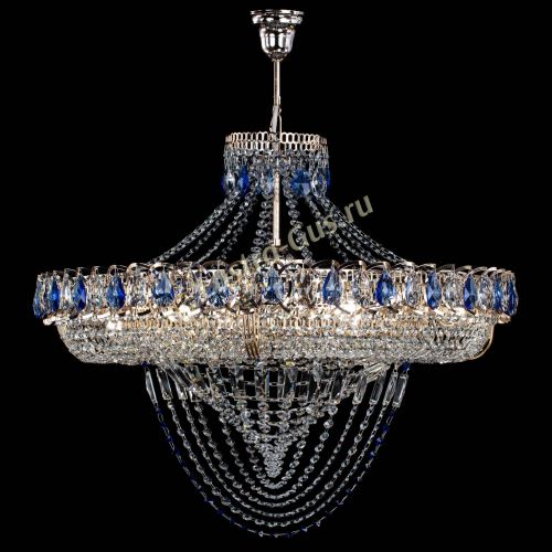 Люстра Кольцо Классика Веер №8 синяя в Кирове Гусь Хрустальный