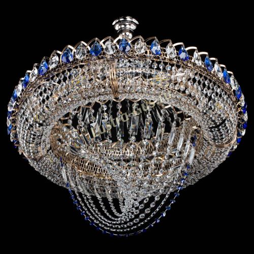 Люстра Кольцо Классика Веер №8 синяя в Кирове Гусь Хрустальный