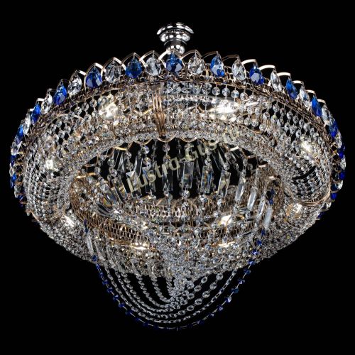 Люстра Кольцо Классика Веер №8 синяя в Кирове Гусь Хрустальный