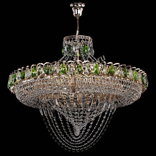 Люстра Кольцо Классика Веер №8 зеленая в Кирове Гусь Хрустальный