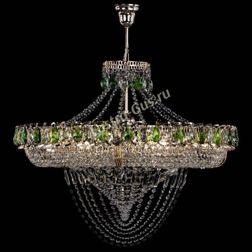 Люстра Кольцо Классика Веер №8 зеленая в Кирове Гусь Хрустальный
