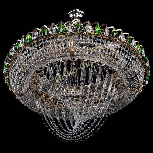 Люстра Кольцо Классика Веер №8 зеленая в Кирове Гусь Хрустальный