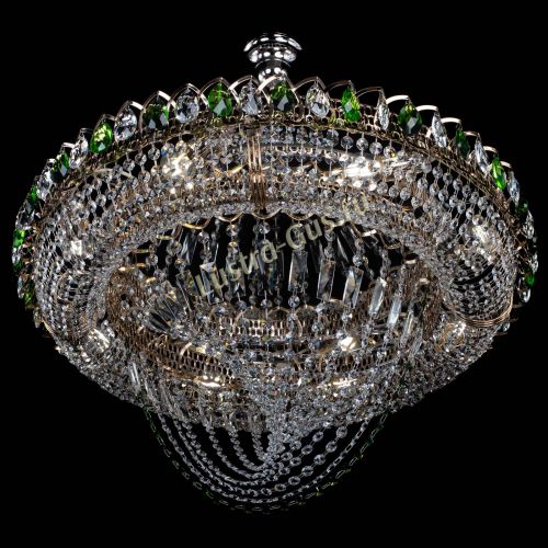 Люстра Кольцо Классика Веер №8 зеленая в Кирове Гусь Хрустальный