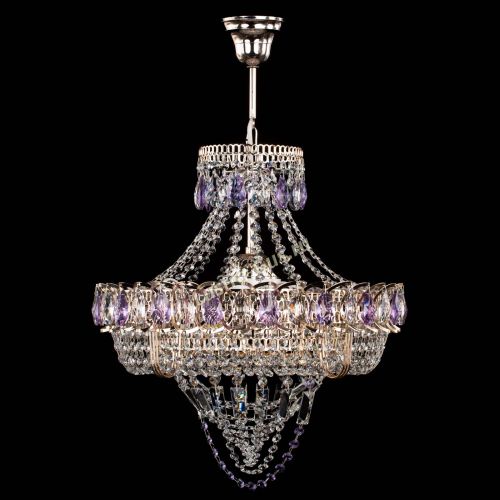 Люстра Кольцо Классика Веер фиолетовая в Кирове Гусь Хрустальный