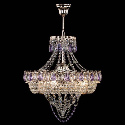 Люстра Кольцо Классика Веер фиолетовая в Кирове Гусь Хрустальный
