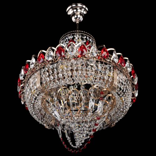 Люстра Кольцо Классика Веер красная в Кирове Гусь Хрустальный