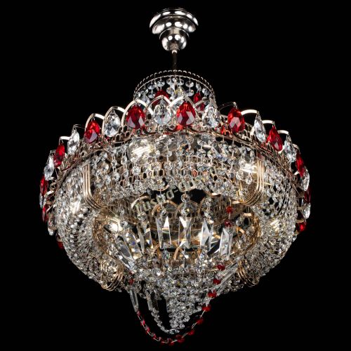 Люстра Кольцо Классика Веер красная в Кирове Гусь Хрустальный