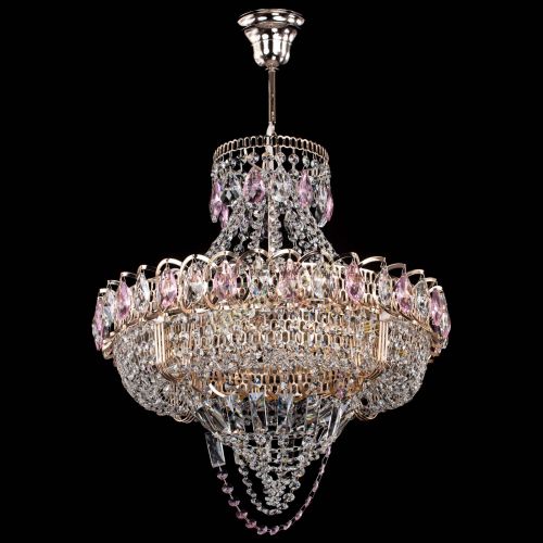 Люстра Кольцо Классика Веер розовая в Кирове Гусь Хрустальный