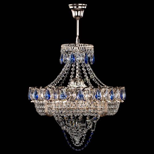 Люстра Кольцо Классика Веер синяя в Кирове Гусь Хрустальный