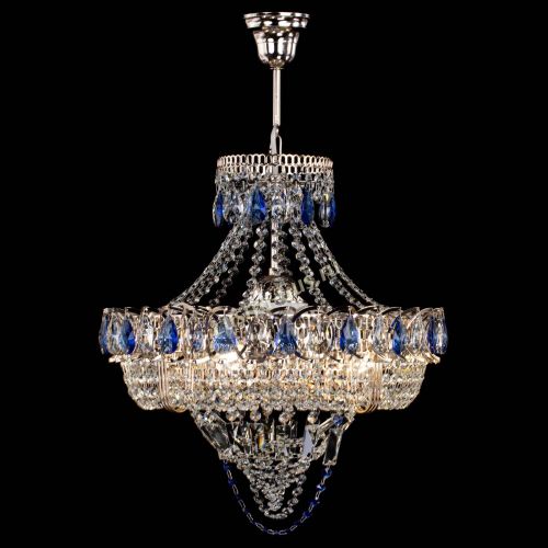 Люстра Кольцо Классика Веер синяя в Кирове Гусь Хрустальный