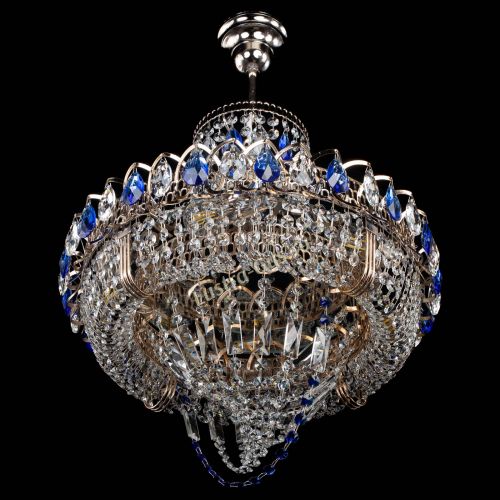 Люстра Кольцо Классика Веер синяя в Кирове Гусь Хрустальный