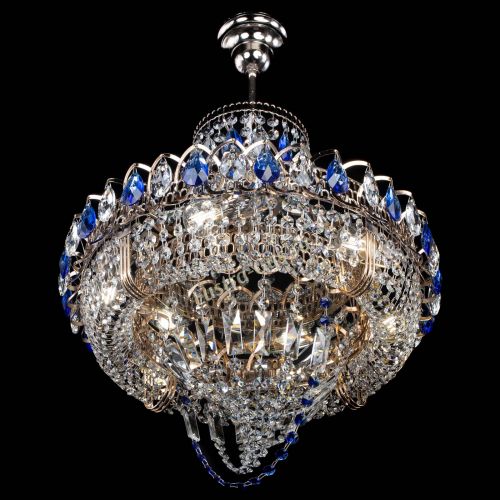 Люстра Кольцо Классика Веер синяя в Кирове Гусь Хрустальный