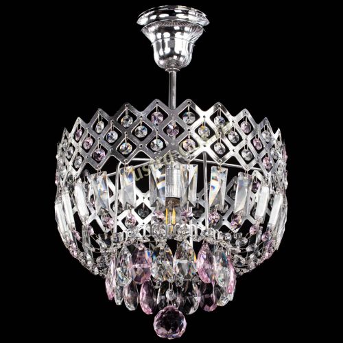 Люстра Корона №1 пластинка розовая в Кирове Гусь Хрустальный