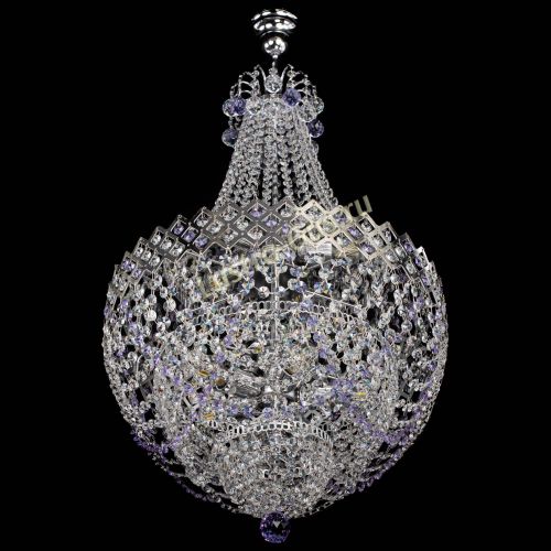Люстра Корона №5 с подвесом Фиолетовая в Кирове Гусь Хрустальный