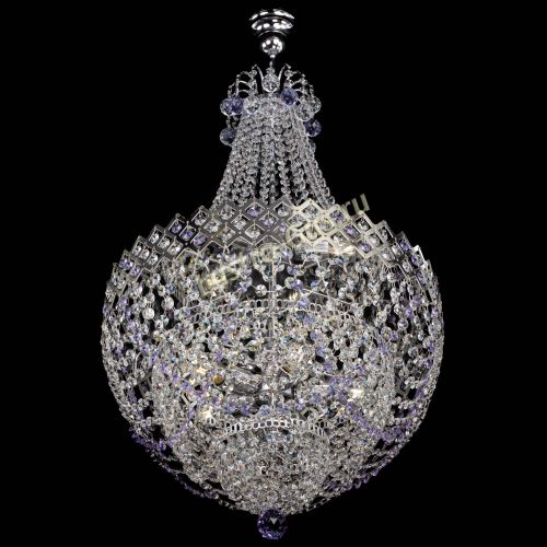 Люстра Корона №5 с подвесом Фиолетовая в Кирове Гусь Хрустальный