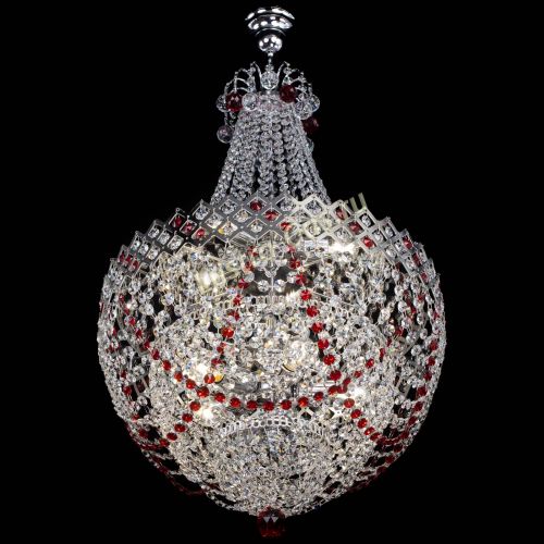Люстра Корона №5 с подвесом Красная в Кирове Гусь Хрустальный